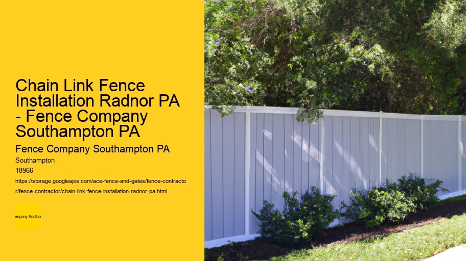 Chain Link Fence Installation Radnor PA - Fence Company Southampton PA