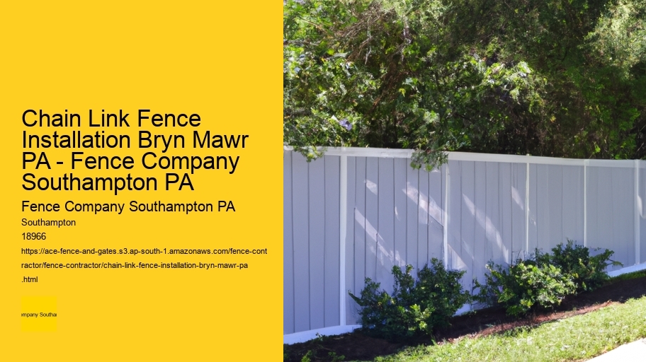Chain Link Fence Installation Bryn Mawr PA - Fence Company Southampton PA