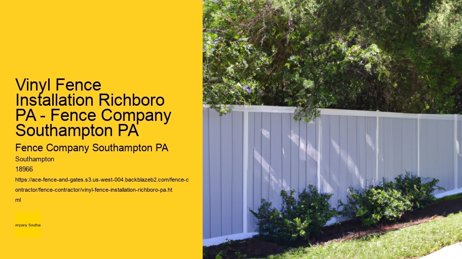 Vinyl Fence Installation Richboro PA - Fence Company Southampton PA