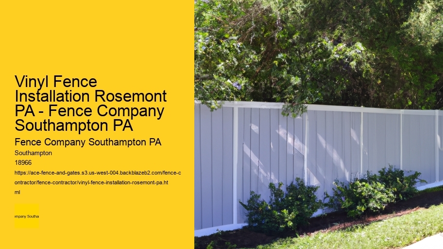 Vinyl Fence Installation Rosemont PA - Fence Company Southampton PA